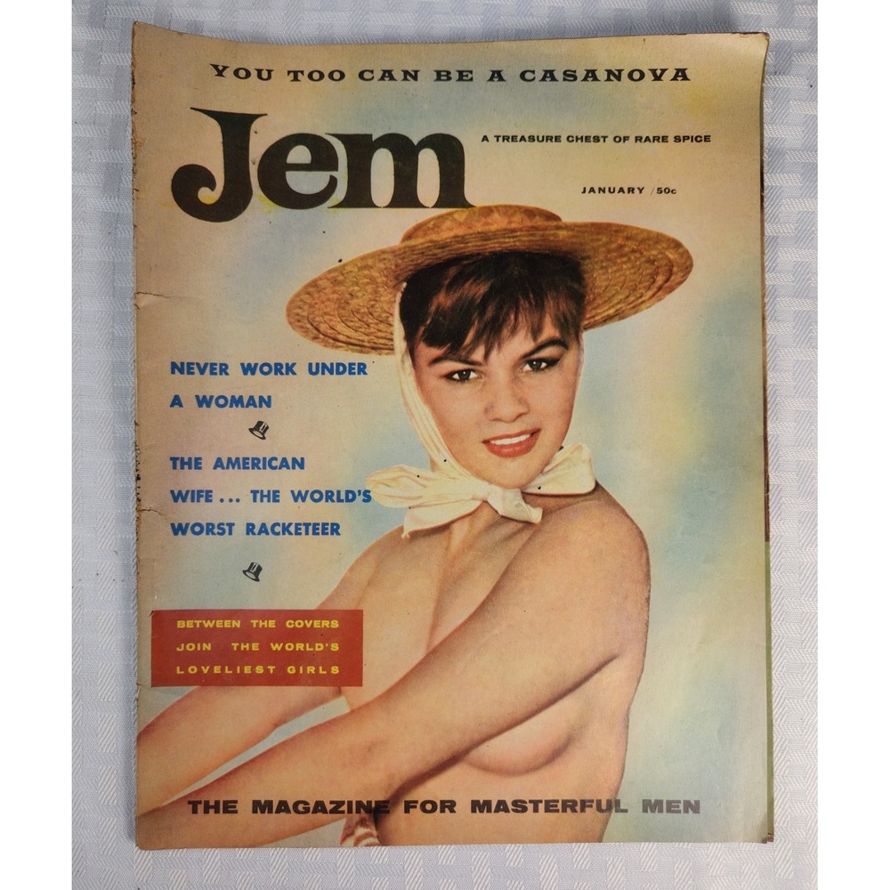 JEM Men's Magazine Jan. 1959 Figure Models Donna Noble, Gitte Penelli